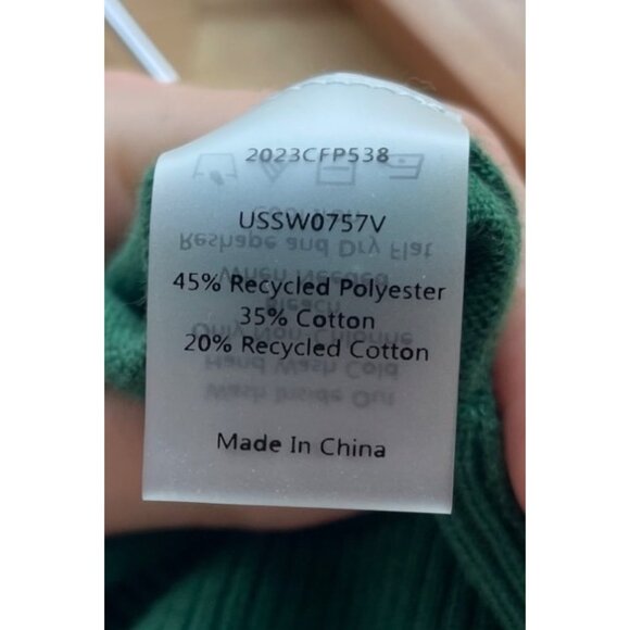 Universal Standard Oversized Sweater Size L 22-24 V Neck Green Cotton Holiday - Picture 7 of 8